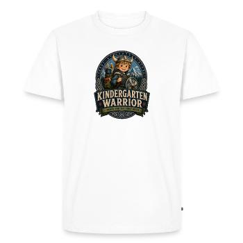 Quête du guerrier de maternelle - T-shirt Premium bio Homme - blanc - Devant - Nico (187cm)