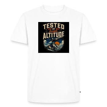 Testé en haute altitude - T-shirt Premium bio Homme - blanc - Devant - Nico (187cm)