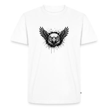 Aigle Majestueux Splash Tattoo - T-shirt Premium bio Homme - blanc - Devant - Nico (187cm)