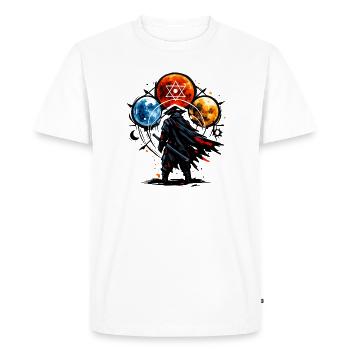 Chevalier Élémentaire dans le Cercle Stellaire - T-shirt Premium bio Homme - blanc - Devant - Nico (187cm)