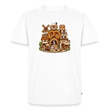 Fairytale baker's world with pretzels - Men's Premium Organic T-Shirt - white - Front - Nico (187cm)