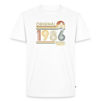Cadeau d’anniversaire vintage vintage rétro 1986 - T-shirt Premium bio Homme - blanc - Devant - Nico (187cm)