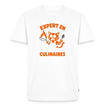 Expert en catastrophes culinaires - T-shirt Premium bio Homme - blanc - Devant - Nico (187cm)