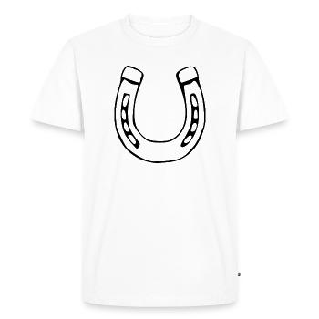 Cavalier cadeau de Horseshoe Lucky Horse Riding - T-shirt Premium bio Homme - blanc - Devant - Nico (187cm)