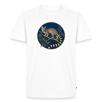 Genetta genetta – Illustration naturaliste - T-shirt Premium bio Homme - blanc - Devant - Nico (187cm)
