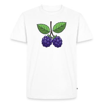 Costume de mûre Baies de Carnaval Violet - T-shirt Premium bio Homme - blanc - Devant - Nico (187cm)