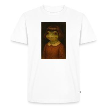 Fille-grenouille au look rétro - T-shirt Premium bio Homme - blanc - Devant - Nico (187cm)
