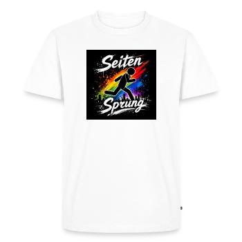 Pages Course Arc-en-ciel de printemps - T-shirt Premium bio Homme - blanc - Devant - Nico (187cm)