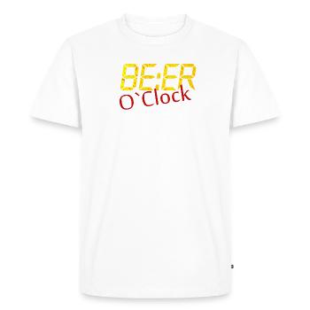 Beer O'Clock in the morning. Beer saying. Booze - Men's Premium Organic T-Shirt - white - Front - Nico (187cm)