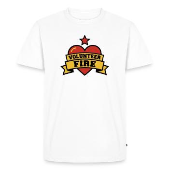 Logo du Cœur de Pompiers Volontaires - T-shirt Premium bio Homme - blanc - Devant - Nico (187cm)