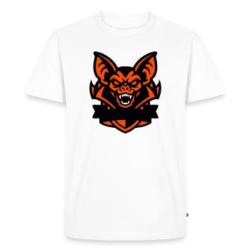 Blason de la mascotte de la chauve-souris - T-shirt Premium bio Homme - blanc - Devant - Nico (187cm)