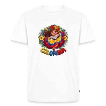 La Fille d’Honneur folklorique colombienne - T-shirt Premium bio Homme - blanc - Devant - Nico (187cm)