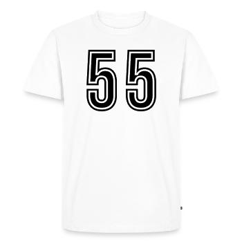 Symbole du chiffre 55 - T-shirt Premium bio Homme - blanc - Devant - Nico (187cm)