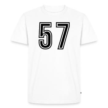 57 Symbole numérique - T-shirt Premium bio Homme - blanc - Devant - Nico (187cm)