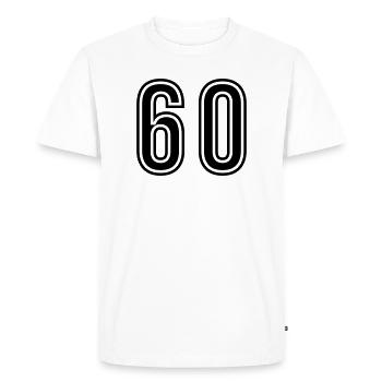 60 Number Symbol - Men's Premium Organic T-Shirt - white - Front - Nico (187cm)