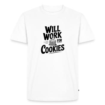 Ça marchera pour les cookies - T-shirt Premium bio Homme - blanc - Devant - Nico (187cm)