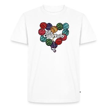 Cœur de laine vivant et colorée - T-shirt Premium bio Homme - blanc - Devant - Nico (187cm)