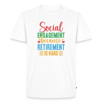 Engagement des citations d’un travailleur social à la retraite - T-shirt Premium bio Homme - blanc - Devant - Nico (187cm)