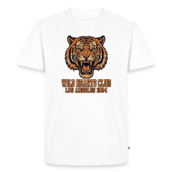WILD HEARTS CLUB Los Angeles 1994 - Vintage Tiger - T-shirt Premium bio Homme - blanc - Devant - Nico (187cm)