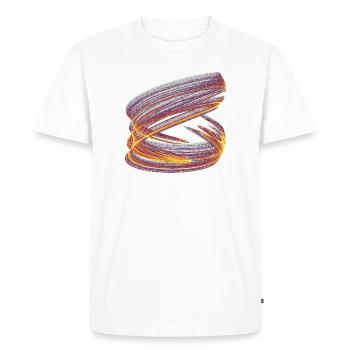 Vortex de Lumière du Chaos – Attracteur Étrange - T-shirt Premium bio Homme - blanc - Devant - Nico (187cm)