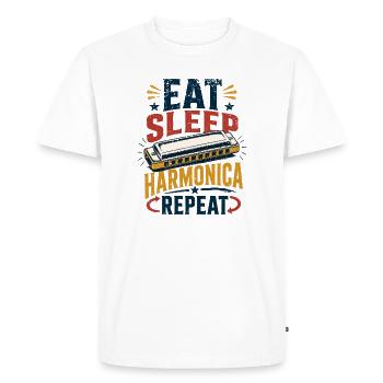 Instrument Harmonica Repeat-Music Harmonica - Men's Premium Organic T-Shirt - white - Front - Nico (187cm)