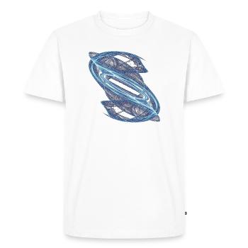 Crystal Streams – Attracteur étrange - T-shirt Premium bio Homme - blanc - Devant - Nico (187cm)