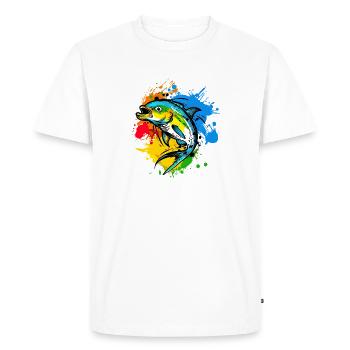 Graphiques de pêcheur - T-shirt Premium bio Homme - blanc - Devant - Nico (187cm)