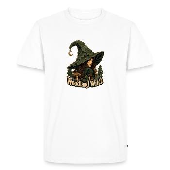 Sorcière Sombre des Bois, Sorcière des Bois Feuille Chapeau Cresc - T-shirt Premium bio Homme - blanc - Devant - Nico (187cm)