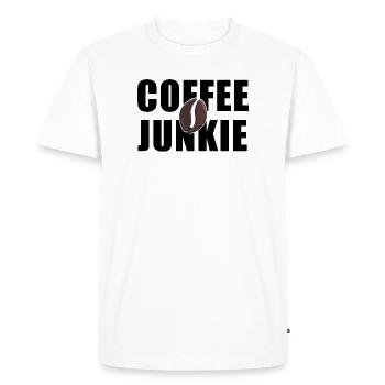 Accro au café : Amour de la caféine - T-shirt Premium bio Homme - blanc - Devant - Nico (187cm)