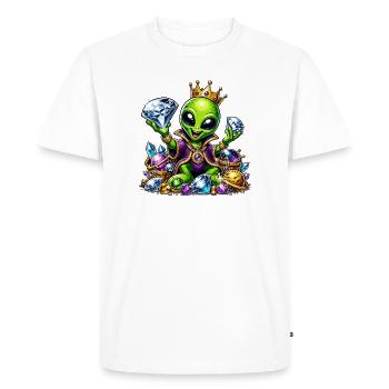 Prince Alien aux Couronnes de Diamant - T-shirt Premium bio Homme - blanc - Devant - Nico (187cm)