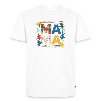 MAMA Puzzle Part Autism Heart Colorful Puzzle Pieces - Men's Premium Organic T-Shirt - white - Front - Nico (187cm)