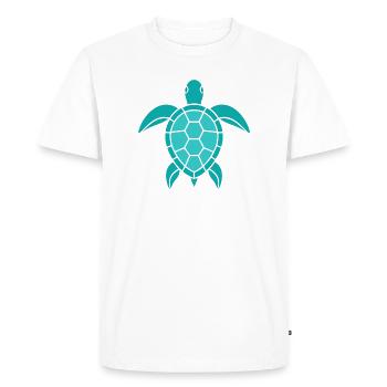 Motif de tortue - T-shirt Premium bio Homme - blanc - Devant - Nico (187cm)
