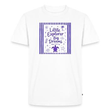 Petit explorateur Grands Rêves Continue d’explorer - T-shirt Premium bio Homme - blanc - Devant - Nico (187cm)