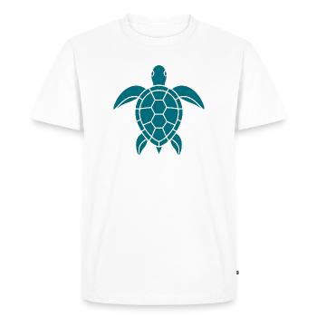 Chemise d’été Tortue - T-shirt Premium bio Homme - blanc - Devant - Nico (187cm)