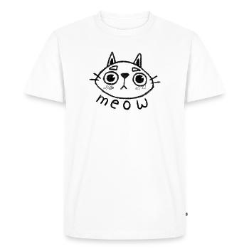 Miaou de chat - T-shirt Premium bio Homme - blanc - Devant - Nico (187cm)
