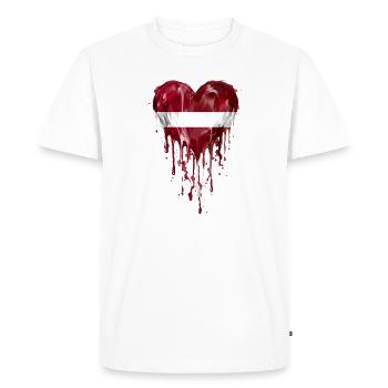 Le cœur dégoulinant sous le drapeau letton - T-shirt Premium bio Homme - blanc - Devant - Nico (187cm)
