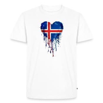 Peinture à l’aquarelle du drapeau nordique du cœur nordique islandais - T-shirt Premium bio Homme - blanc - Devant - Nico (187cm)