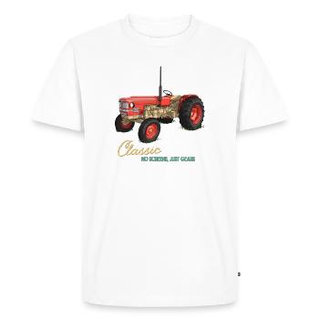 Tracteur classique : Just Gears - T-shirt Premium bio Homme - blanc - Devant - Nico (187cm)