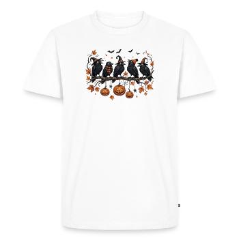 Halloween Ravens Automne Citrouille - T-shirt Premium bio Homme - blanc - Devant - Nico (187cm)