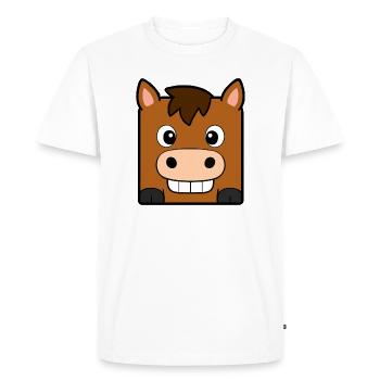 Cheval - T-shirt Premium bio Homme - blanc - Devant - Nico (187cm)