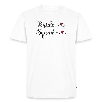 Bride Squad cute handwritten Typography with a Hea - Men's Premium Organic T-Shirt - white - Front - Nico (187cm)