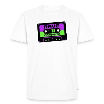 Rave Cassette Festival Logo - Men's Premium Organic T-Shirt - white - Front - Nico (187cm)