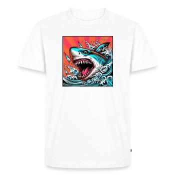 Requin - T-shirt Premium bio Homme - blanc - Devant - Nico (187cm)