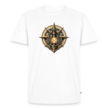 Boussole lumineuse et ancre - T-shirt Premium bio Homme - blanc - Devant - Nico (187cm)