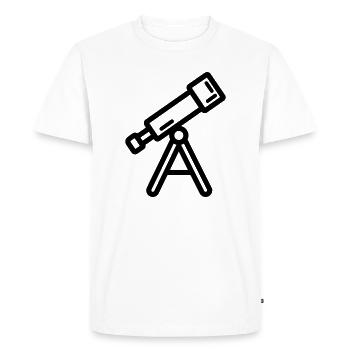 telescope - Men's Premium Organic T-Shirt - white - Front - Nico (187cm)