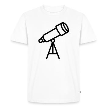 telescope - Men's Premium Organic T-Shirt - white - Front - Nico (187cm)