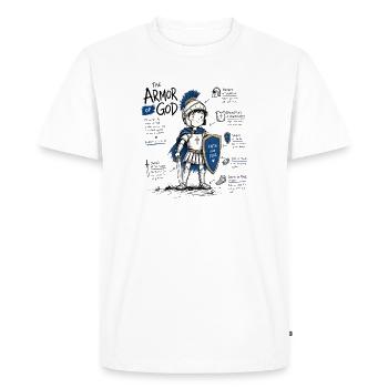 God's Armor Warrior: Faith & Courage - Men's Premium Organic T-Shirt - white - Front - Nico (187cm)