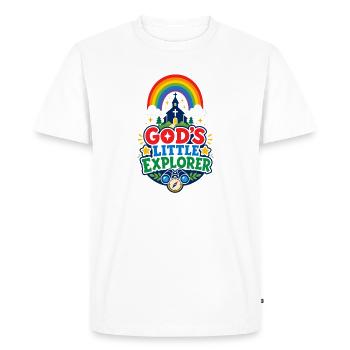 God's Little Explorer - Men's Premium Organic T-Shirt - white - Front - Nico (187cm)