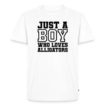 Just A Boy Who Loves Alligators – Alligator Fan De - Men's Premium Organic T-Shirt - white - Front - Nico (187cm)