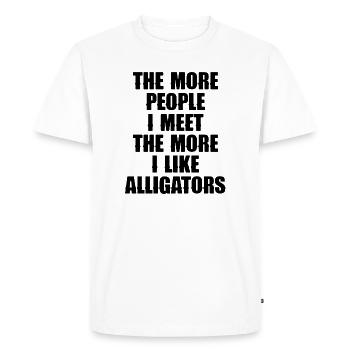 The more people I meet – the more I like A - Men's Premium Organic T-Shirt - white - Front - Nico (187cm)